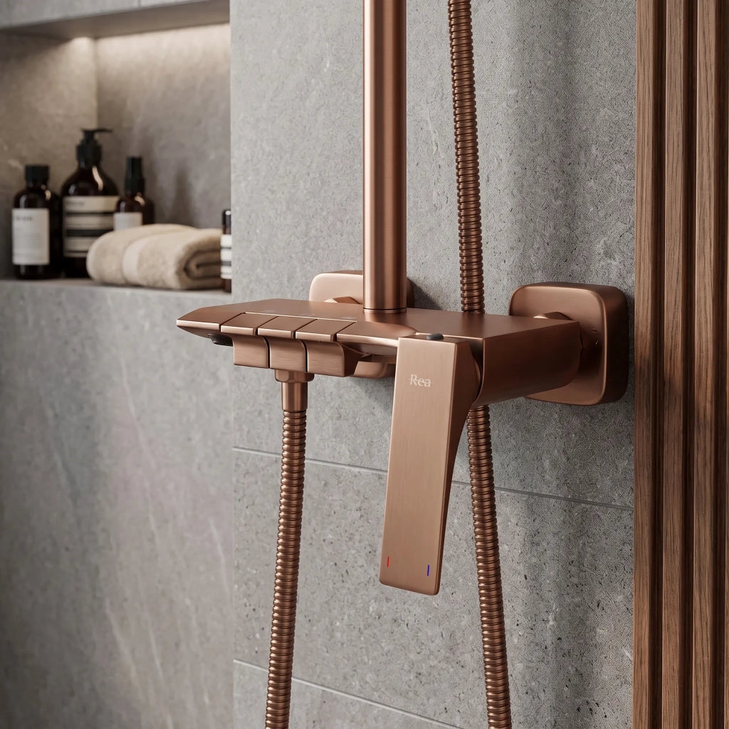 Set Doccia Premium Rea Joe Brush Copper