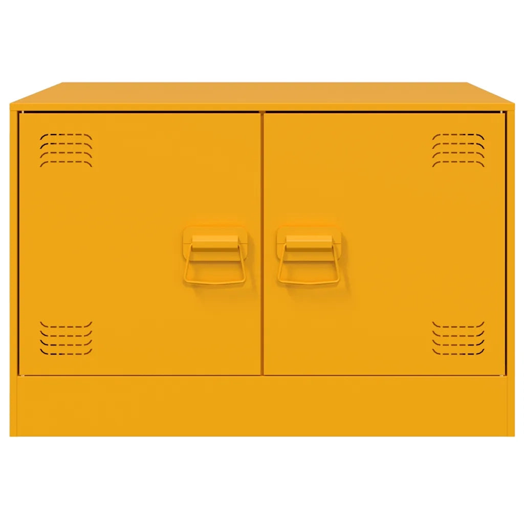Tavolino da Salotto Giallo Senape 67x50x44 cm in Acciaio 841730