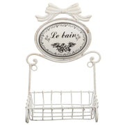 Portasapone in metallo bianco 17,3x13x29,5h