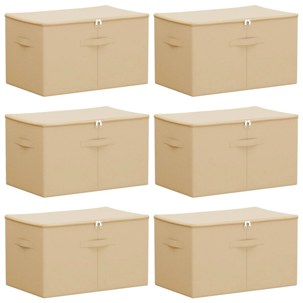 Scatola di Stoccaggio 6 pz Crema 55 x 35 x 32 cm CFW2645665