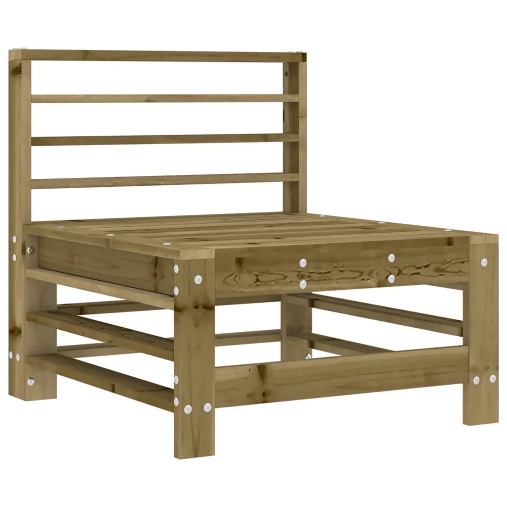 Divano Centrale con Cuscini-Sofa Modulare-Divanetto in Legno Impregnato di Pino 432551