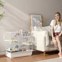 Gabbia per Criceti a 4 Livelli 78x45x73 cm con Tubi e Accessori in Metallo PP e PS Bianco