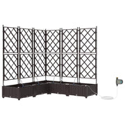 Set di 5 fioriere da giardino moderne 120 x 120 x 126 cm pratiche e resistenti acciaio marrone 02_0058530