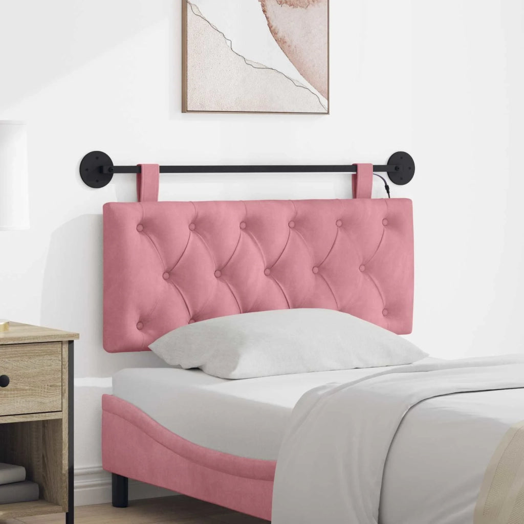 Testiera sospesa Con luce LED Rosa Velluto