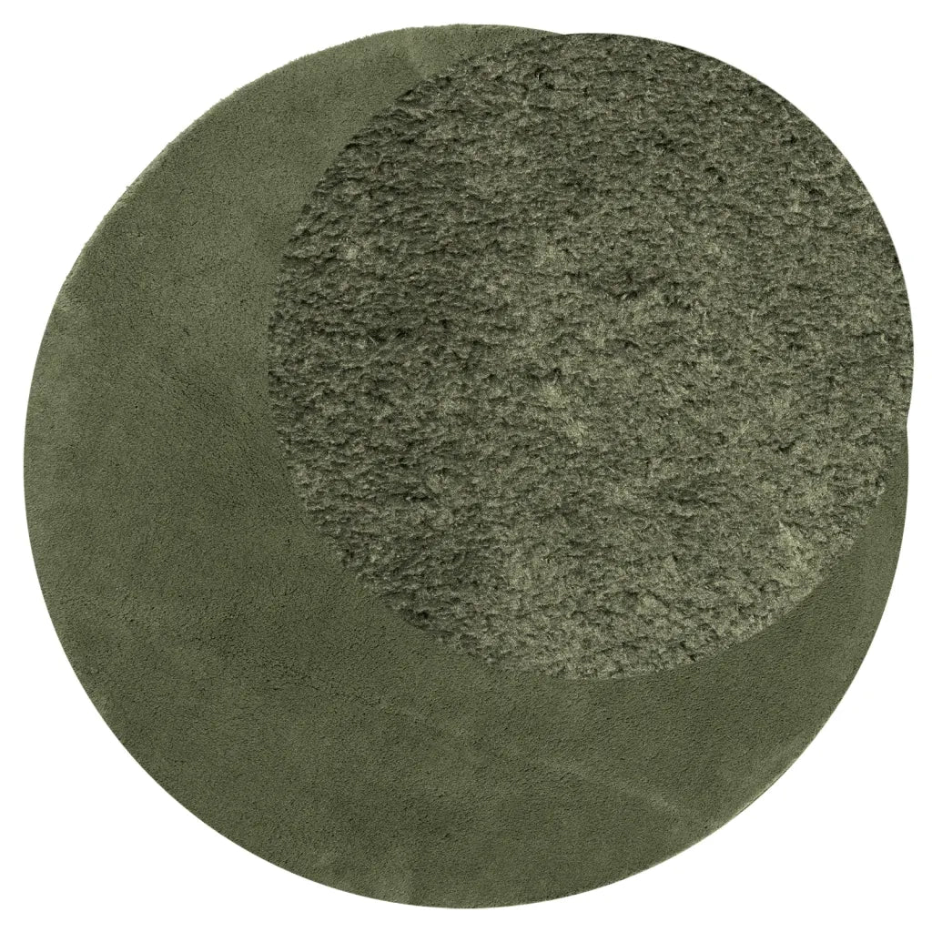 Tappeto Pelo Corto HUARTE Morbido Lavabile Verde Bosco Ø 160 cm 375106