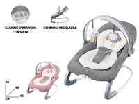 Sdraietta Dondolo con Musica per Bambini 60x68x42 cm  in Acciaio e Poliestere Baby Soft