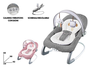 Sdraietta Dondolo con Musica per Bambini 60x68x42 cm  in Acciaio e Poliestere Baby Soft
