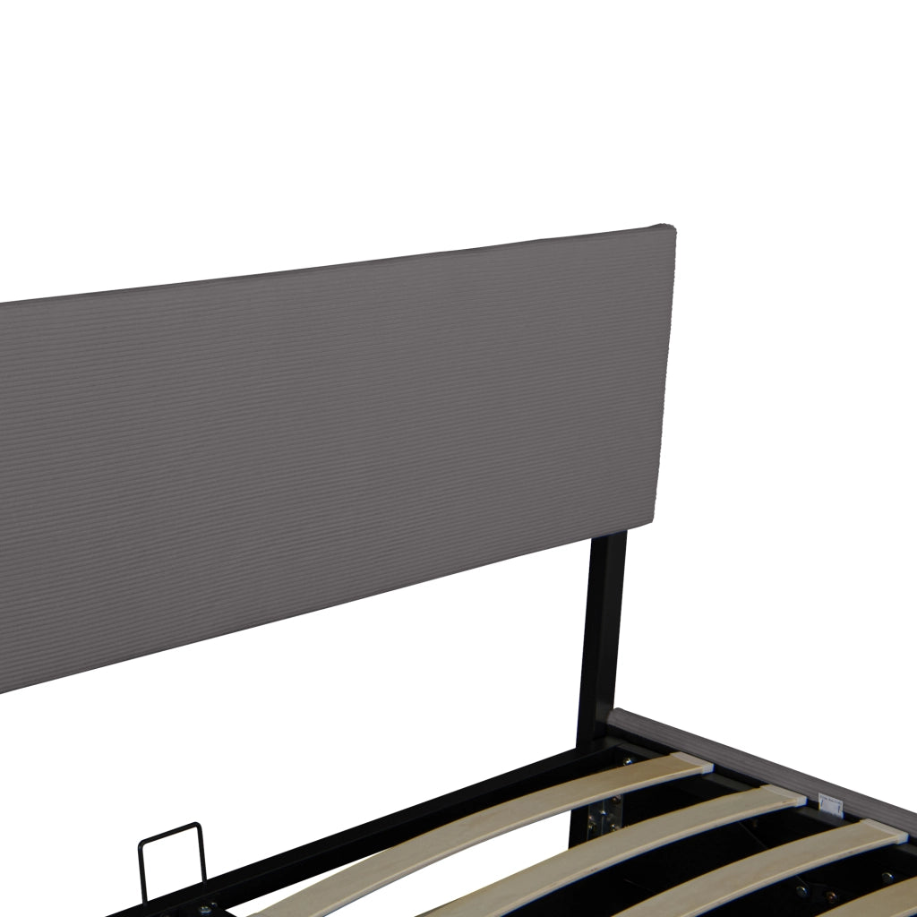 Letto Contenitore Juva con Apertura a Ribalta Letto Matrimoniale 160x200 cm Velluto a Coste Grigio Corium