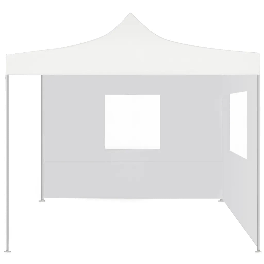 Gazebo | Pergolato Professionale Pieghevole 2 Pareti 3x3 m Acciaio Bianco