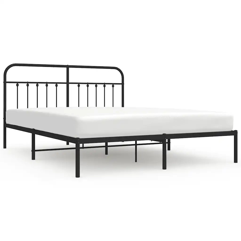 Giroletto con Testiera-Struttura Letto con testiera in Metallo Nero 183x213 cm 171726