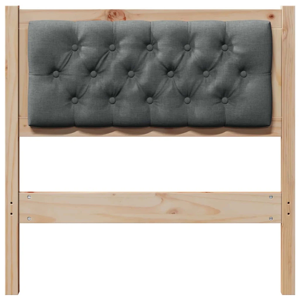 Testiera marrone e grigio scuro 80 cm Legno di pino massello