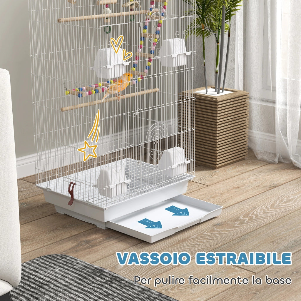 Gabbia per Uccelli Voliera ¨C Zephmum ¨C Bianco 46x36x100 cm