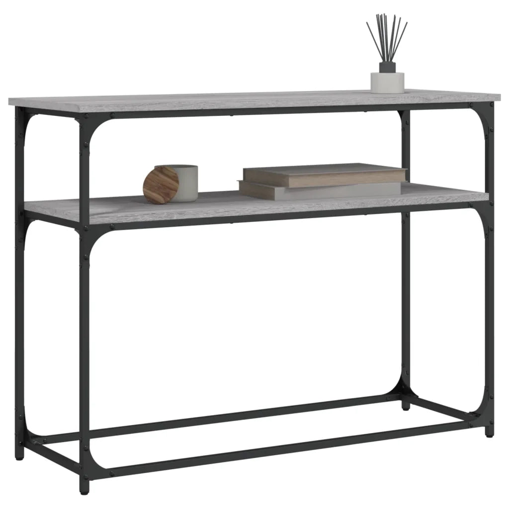 Tavolino Consolle-Tavolino da soggiorno-Tavolo Grigio Sonoma 100x35,5x75cm Legno Multistrato 801480