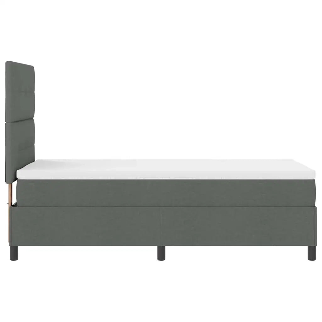 Letto a molle con materasso Grigio scuro 90 x 190 cm Tessuto 3339351