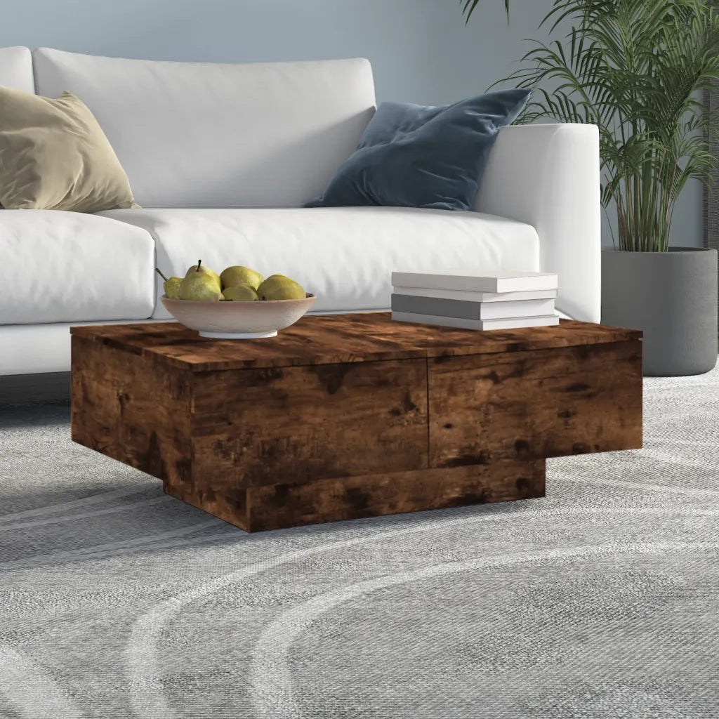 Tavolino da Salotto-Tavolino da soggiorno-Tavolo Rovere Fumo 90x60x31 cm Legno Multistrato