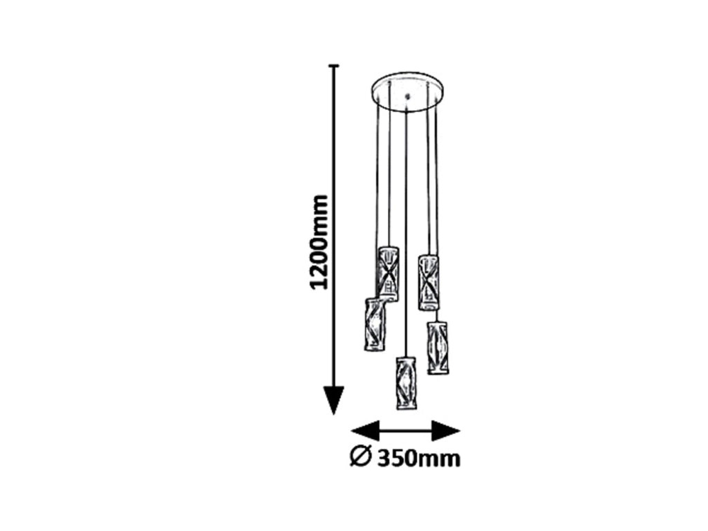 Lampadario a sospensione Rabalux Oberon 5 luci E14 bronzo
