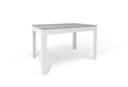 Tavolo Allungabile 120/170x80x75 cm Cemento e Ossido Bianco