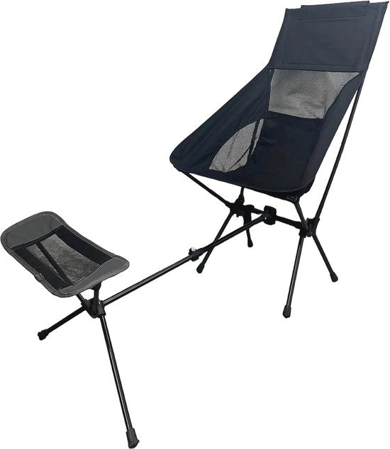Campingstool Opvougbile con Schienale Alto - Ultralight, Ripiegabile, Borsa da Trasporto, Capacità 150 kg per Giardino, Pic-Nic e Escursioni