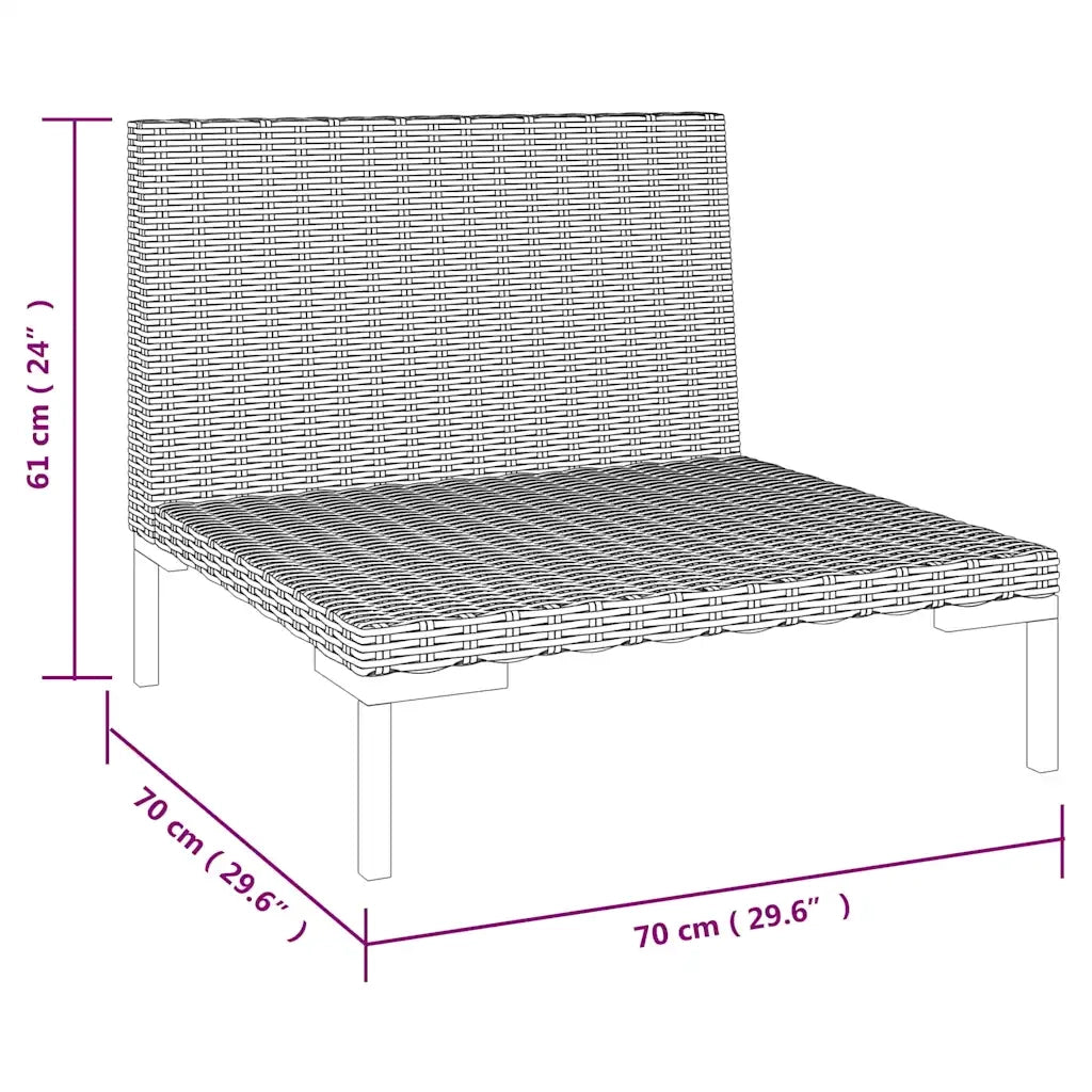 Divano da esterno-Divani da Giardino 2pz con Cuscini in Polyrattan Mezzo Tondo 484620
