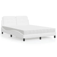 vidaXL Letto con Materasso Bianco 140x200 cm in Similpelle