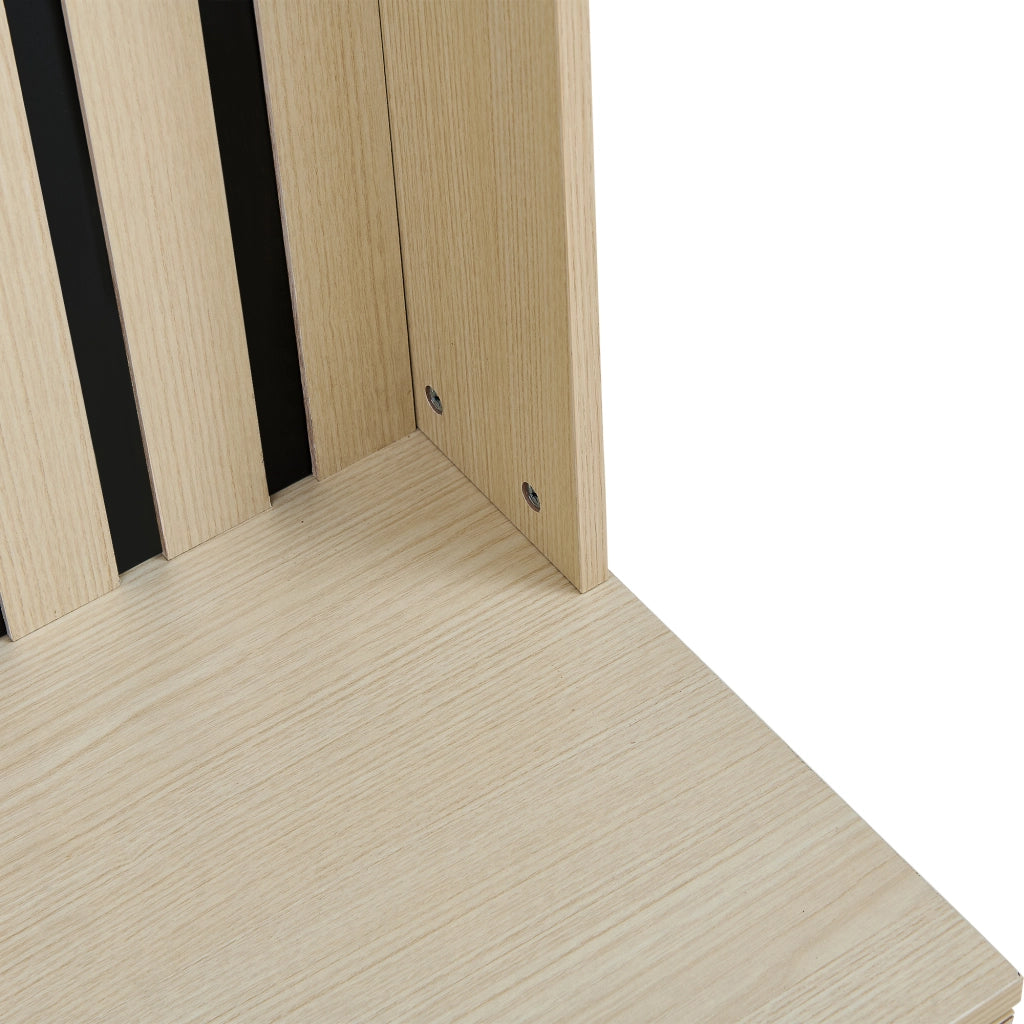 Mobili da ingresso con panca e vano portascarpe con 4 ganci, in MDF, color legno, 61 × 35 × 179,5 cm