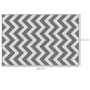 Tappeto da esterno reversibile in polipropilene 121x182 cm grigio chiaro per balcone, campeggio e picnic
