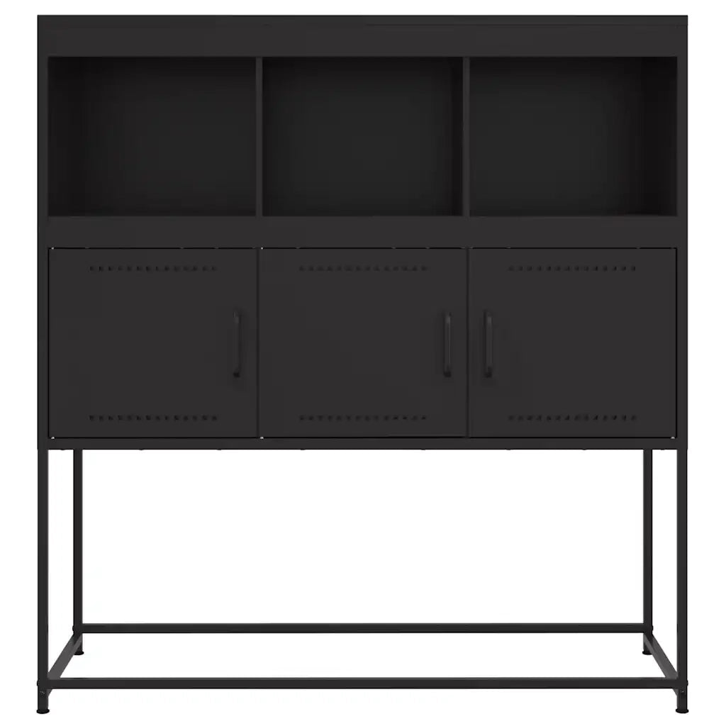Credenza-Buffet-Armadio da cucina Nera 100,5x39x107 cm in Acciaio 649899