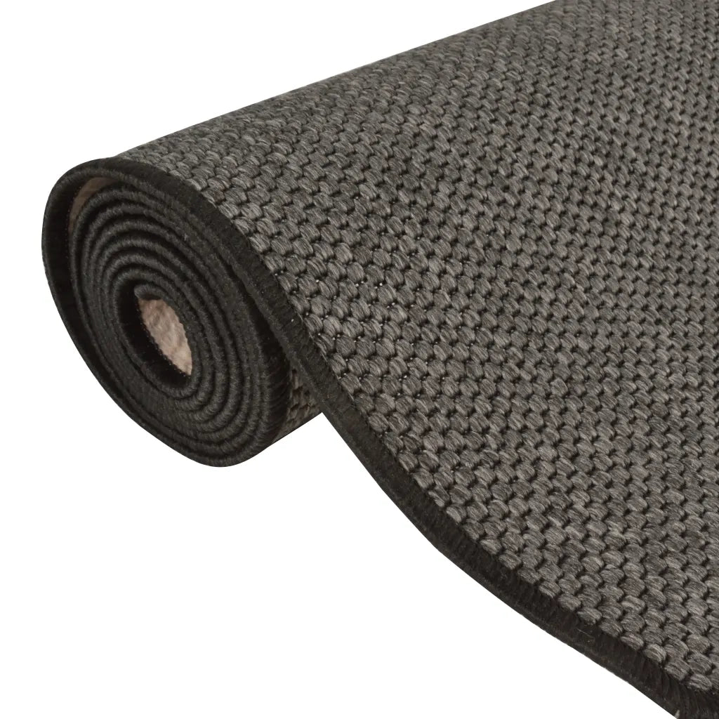 Tappeto Corsia Aspetto Sisal Antracite 50x300 cm 355778