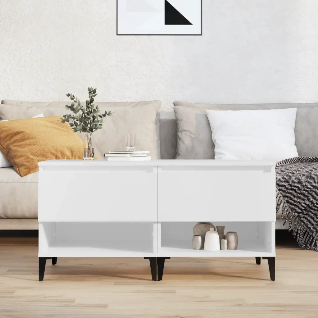 Tavolini 2 pz Bianchi 50x46x50 cm in Legno Multistrato 819549