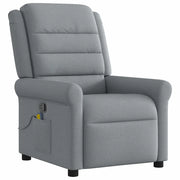 Poltrona Massaggiante | Sedia Relax Reclinabile Grigio Chiaro in Tessuto