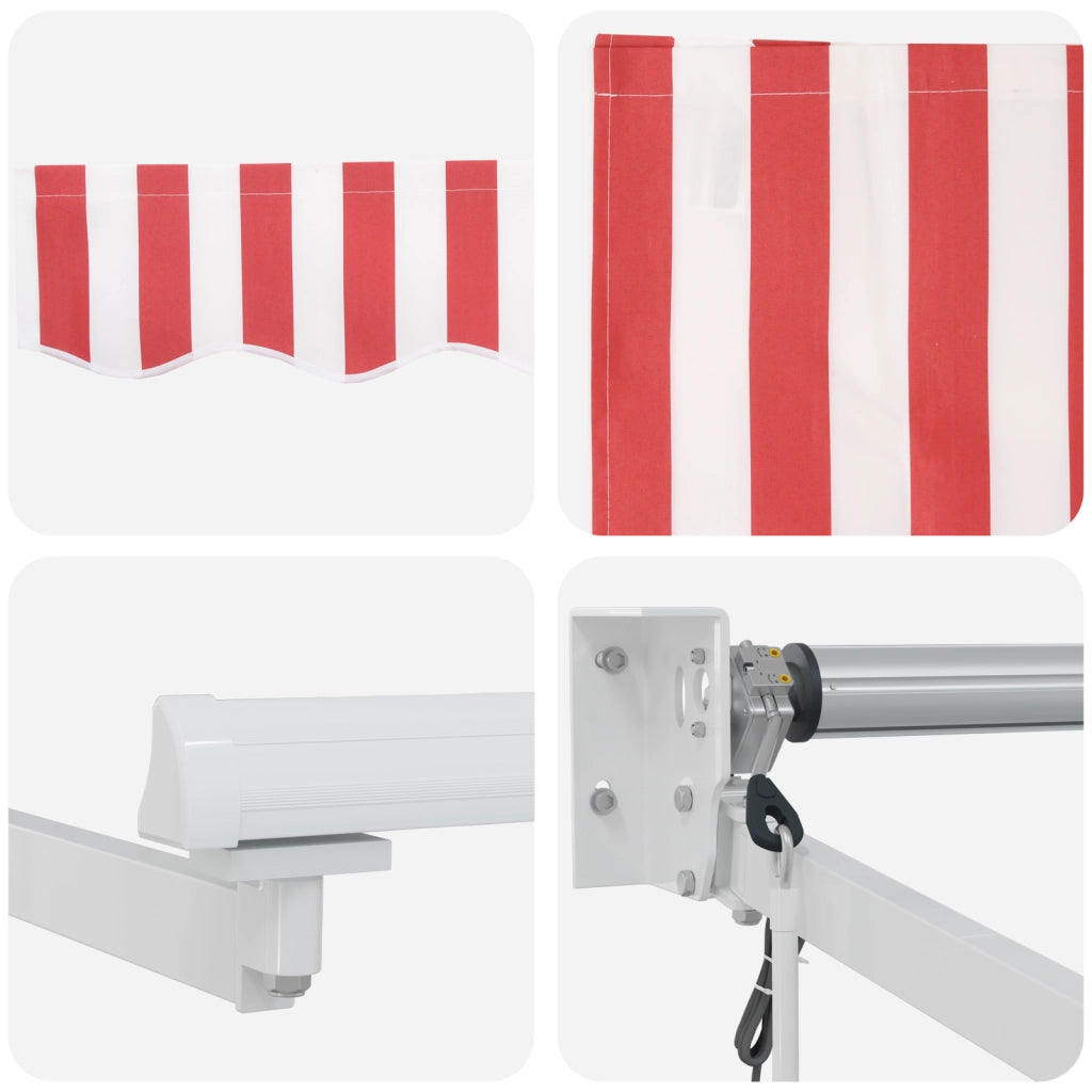 Tenda retrattile automatica Striscia Rossa e Bianca 350x250 cm