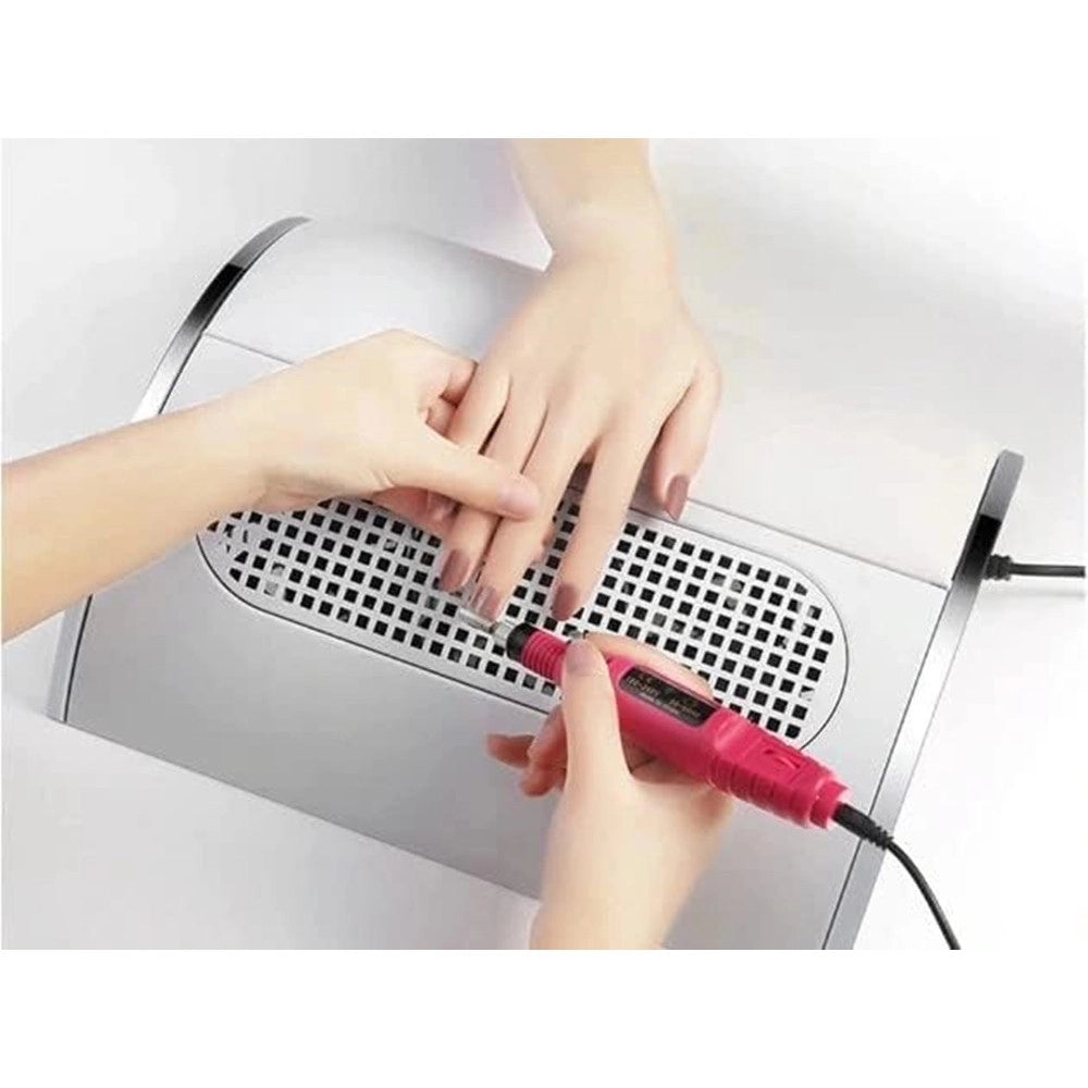 Trade Shop - Aspirapolvere Professionale Per Unghie 40 W Aspiratore Per Manicure Pedicure Bianco -