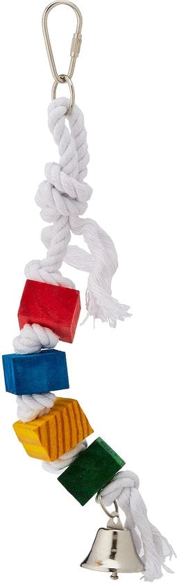 Giocattolo in legno con grandi perle e campanello per uccelli BR100