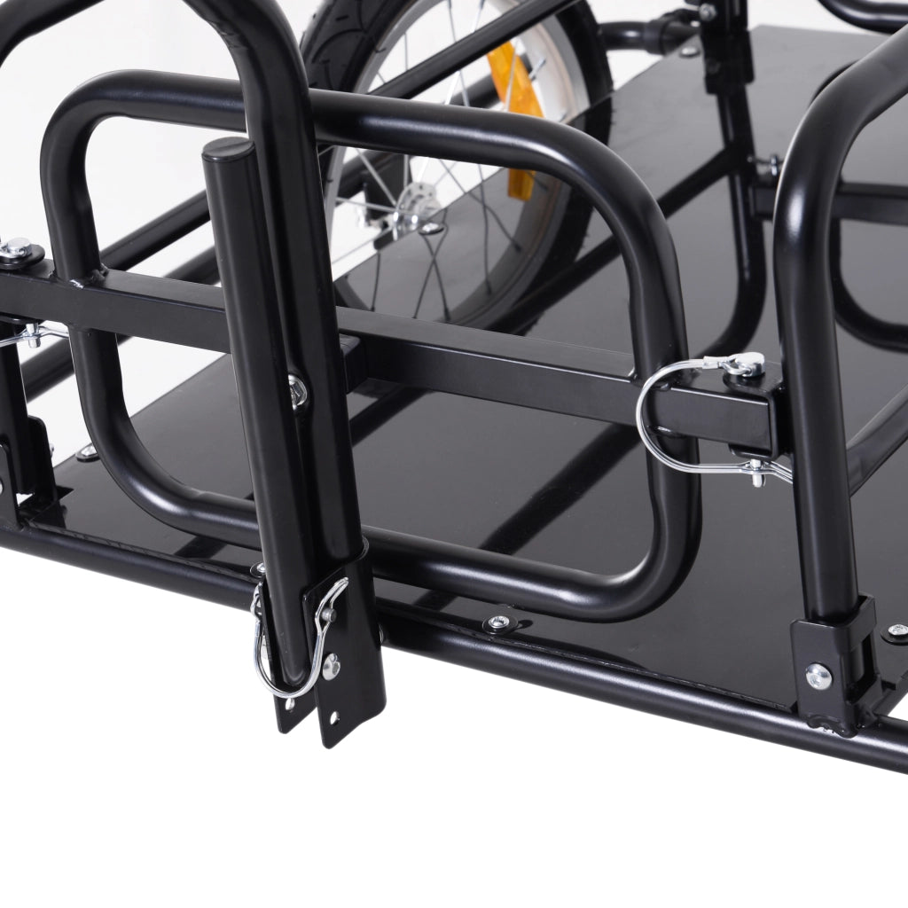 EasyComfort Carrello per Bicicletta Rimorchio Cargo Bici Trasporto di Oggetti Pieghevole Portata 36kg 156x72x82cm