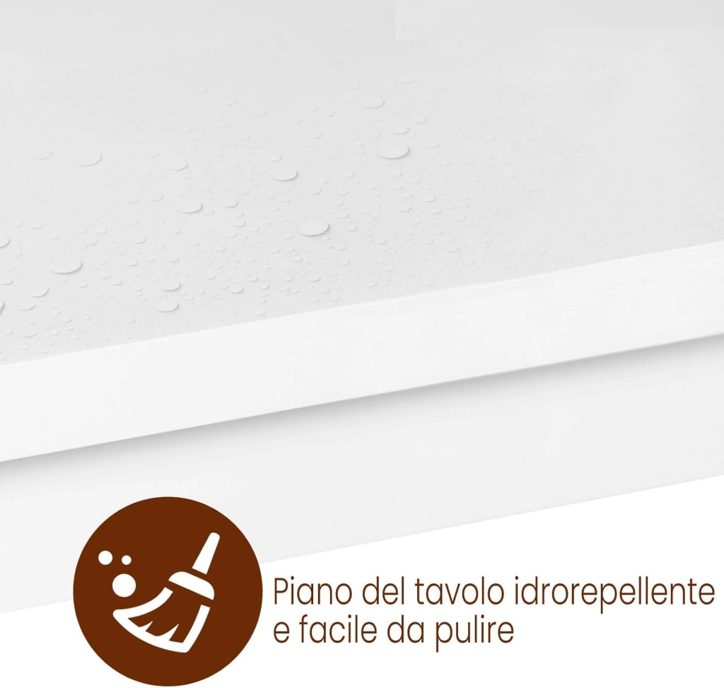 Tavolo Alto con 2 Sgabelli, Set Pranzo per Cucina, Sala da Pranzo, Isola da Cucina, Sgabelli Rotondi, Struttura in Metallo, Design Industriale, Bianco