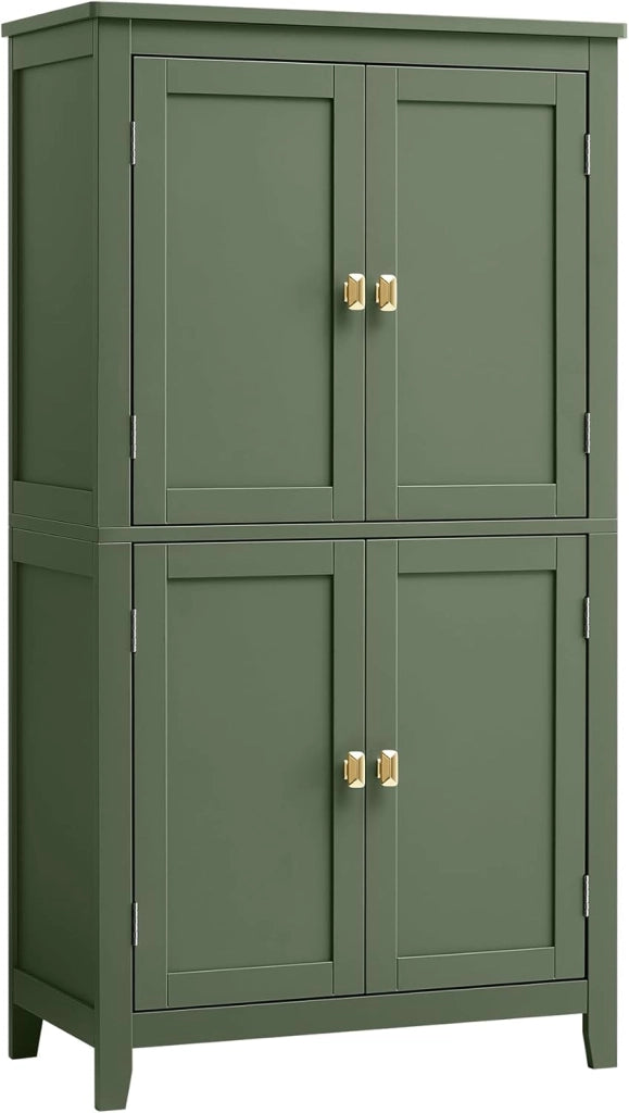 VASAGLE Mobile da Bagno, Mobiletto da Bagno, Credenza da Cucina, Armadietto con 2 Cassetti e 2 Ante, Ripiano Regolabile, 30 x 60 x 110 cm, Grigio Tortora BBC551G02