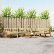 Set di divani da esterno 9 pz Bianco e Beige 3386917