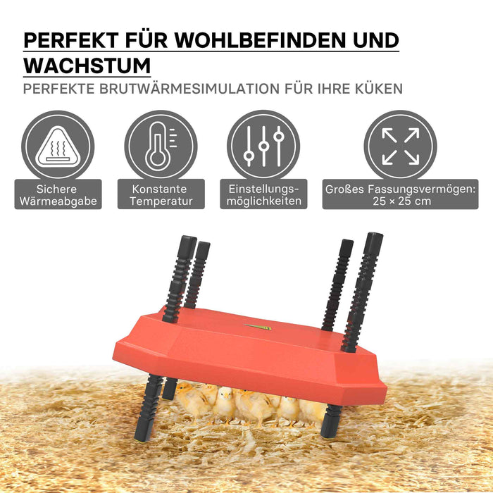 Fudajo Chioccia artificiale 25x25cm 30W Piastra termica per 15-20 pulcini, temperatura regolabile