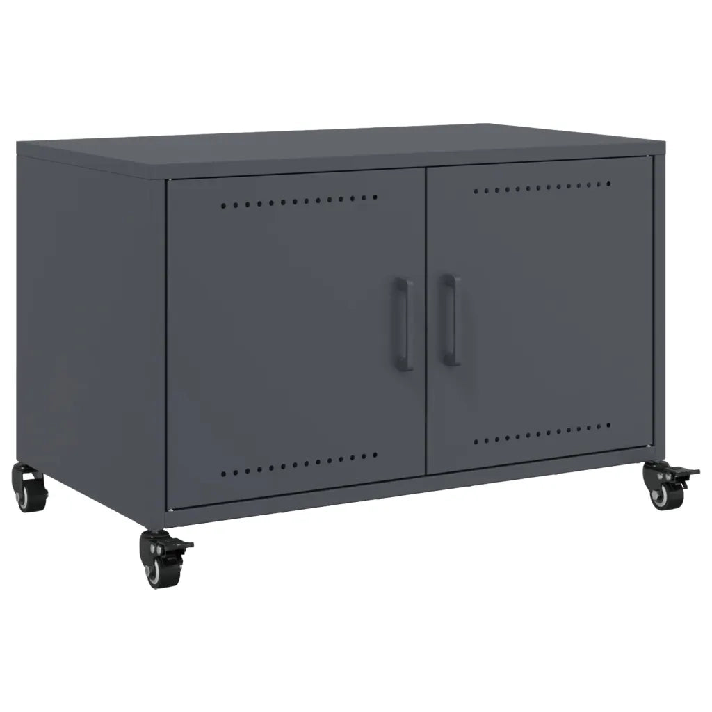 Mobile TV Antracite 68x39x43,5 cm in Acciaio Laminato a Freddo