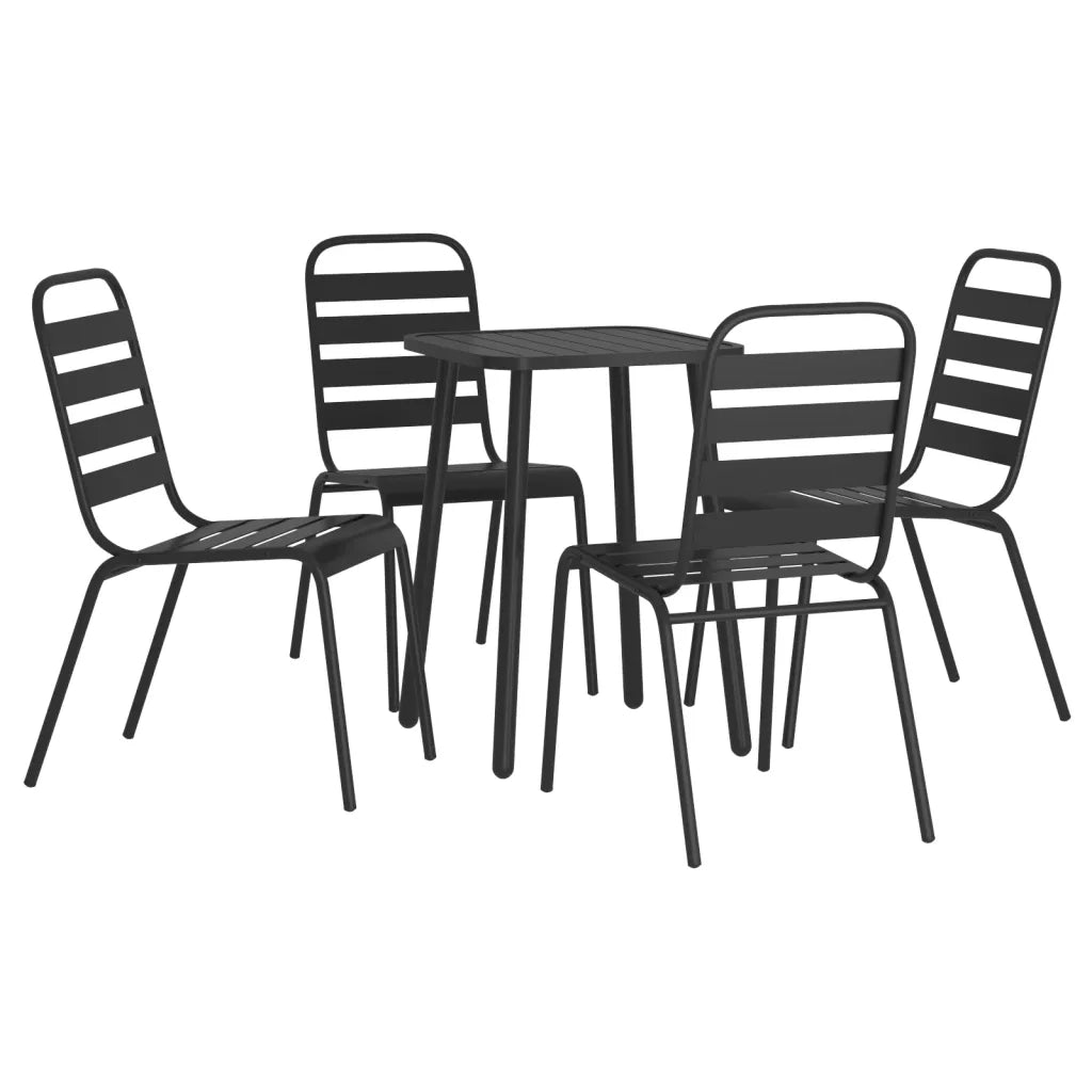 Set da Pranzo da Giardino 5 pz | Set Salotto da Giardino in Acciaio Antracite