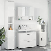 vidaXL Set di mobili per il bagno 4 pcs Bianco lucido 30 x 35 x 192 cm
