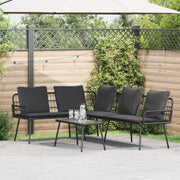 Set da Giardino a 2 Pezzi con Cuscini in Rattan Sintetico Nero