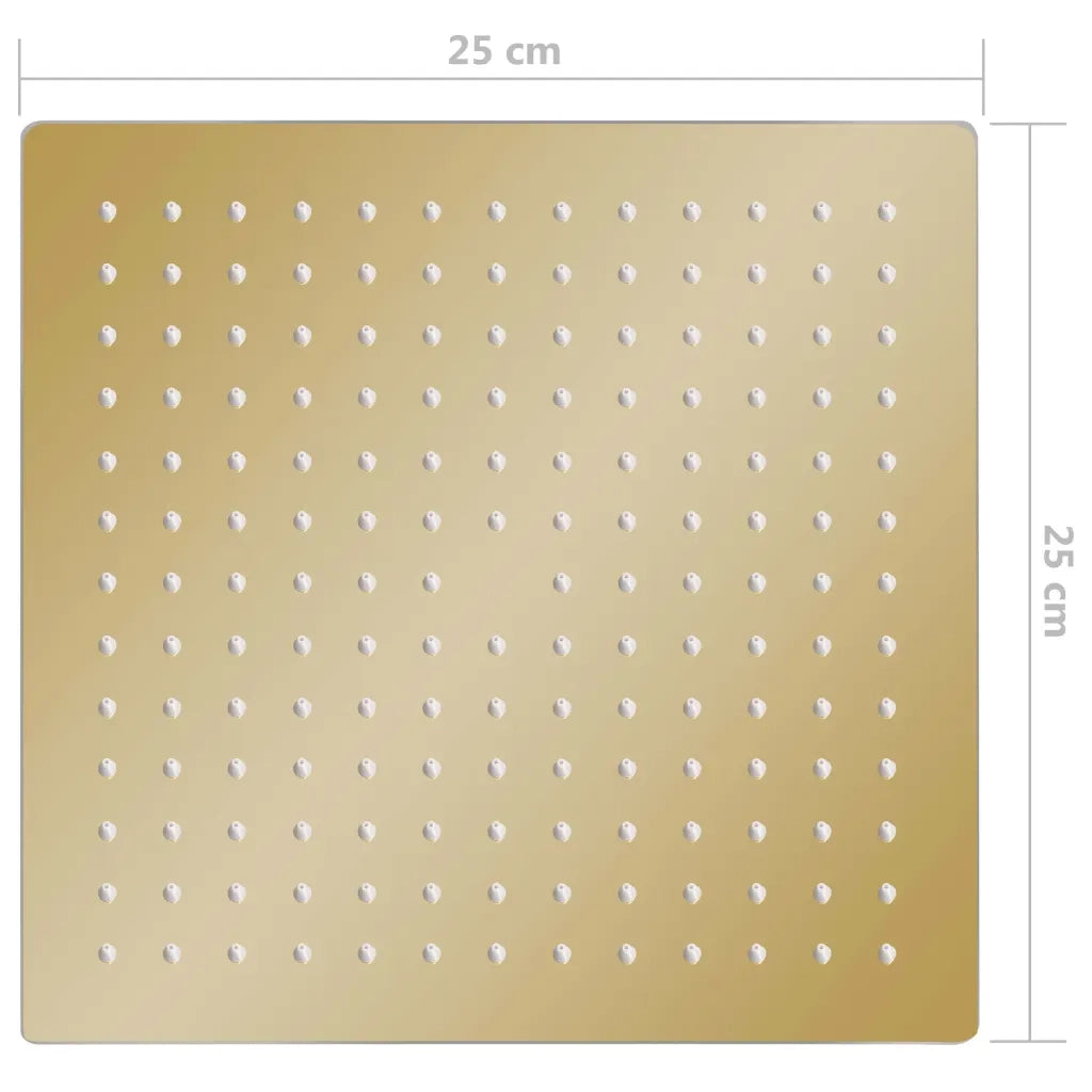 Testa Doccia a Pioggia in Acciaio Inox 25x25 cm Quadrata Oro CFW1750292