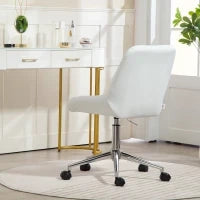 Mobiletto da ufficio su ruote in legno con 5 cassetti, maniglie incassate, 50 x 40 x 74,5 cm, bianco