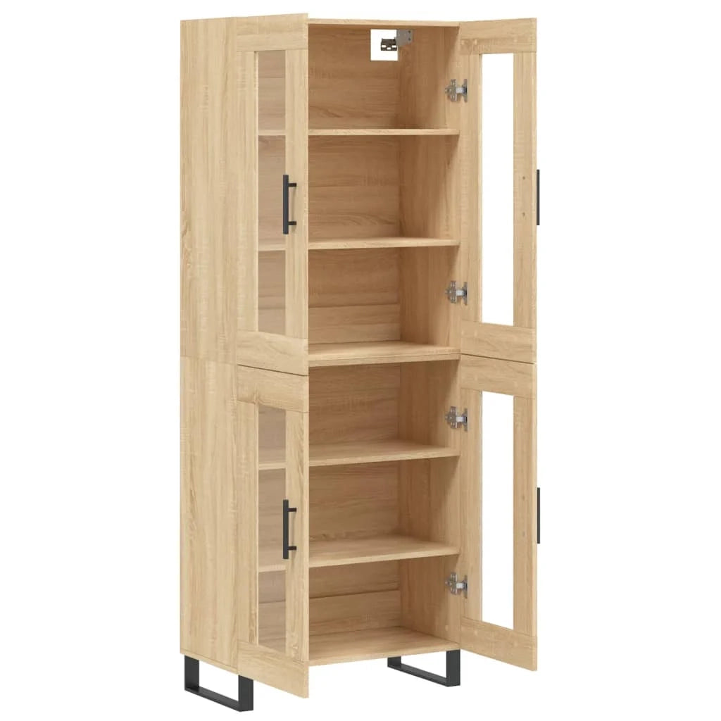 Buffet credenza cassettiera armadio mobile contenitore organizer cucina soggiorno salotto rovere Sonoma alto 69,5 x 34 x 180 cm legno ingegnerizzato marrone 02_0034191