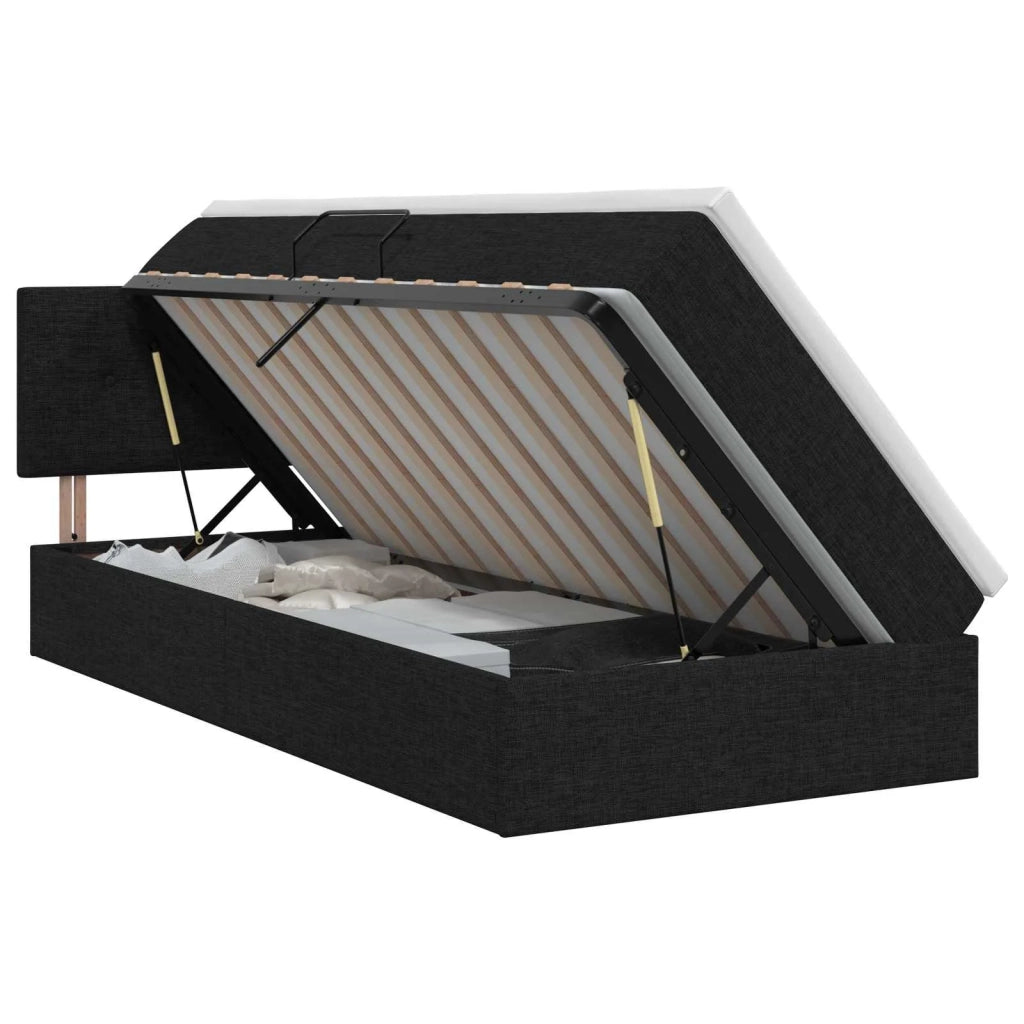 Letto con contenitore e materasso Nero 100 x 200 cm Velluto 3458603