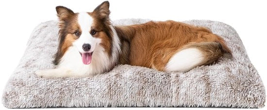 Letto per Cane soffice per Cagne grandi XL, Cuscino per Cane lavabile, Mat per Cane con superficie antiscivolo e piuma lunga, colore marrone, 105x70cm