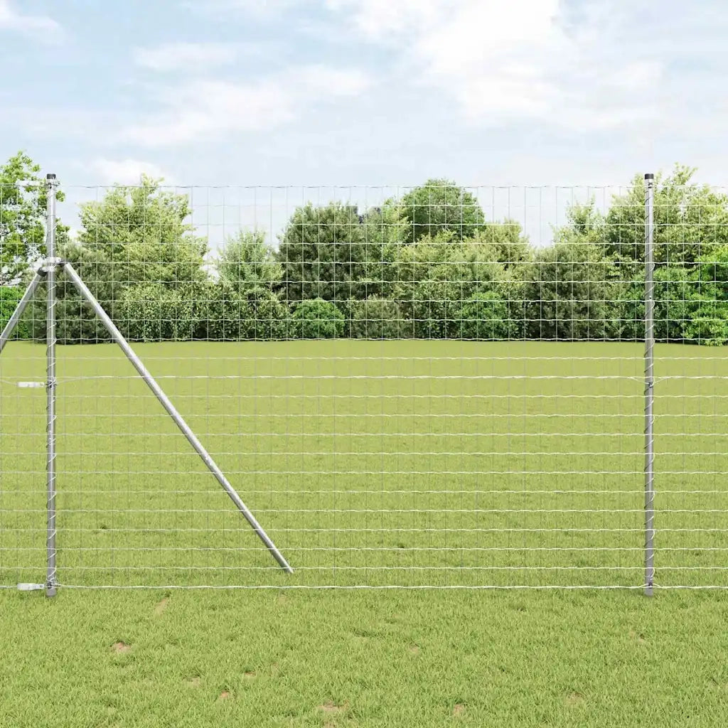 Recinzione con Posto Argento 1,6 x 10 m Acciaio e PVC