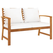 Panca da giardino mobili da esterno per patio mobili da terrazza con cuscino color crema 120 cm legno massello di acacia 02_0011502