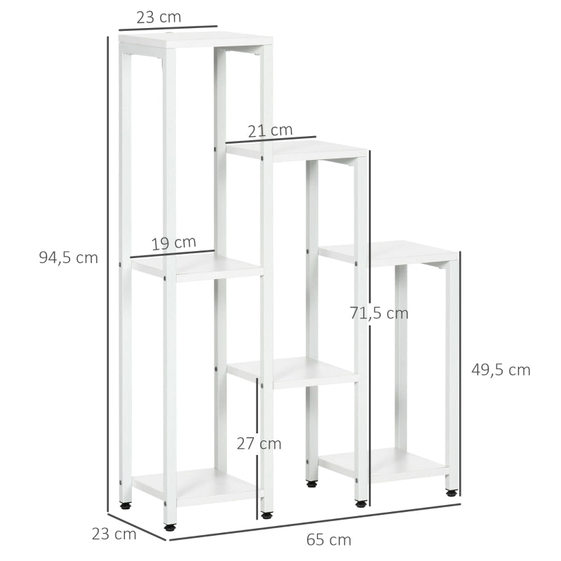 PORTAPIANTE A 7 RIPIANI 65 x 23 x 94,5 cm Legno Bianco